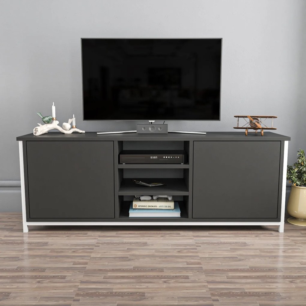 Móvel TV Otis – Branco e Antracite – 140x35,3x50,8 cm