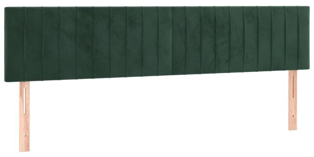 Cama box spring c/ colchão/LED 180x200 cm veludo verde-escuro