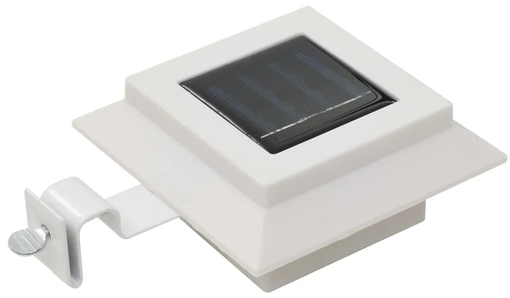 Candeeiro de exterior solar LED 12 pcs branco quadrado 12 cm