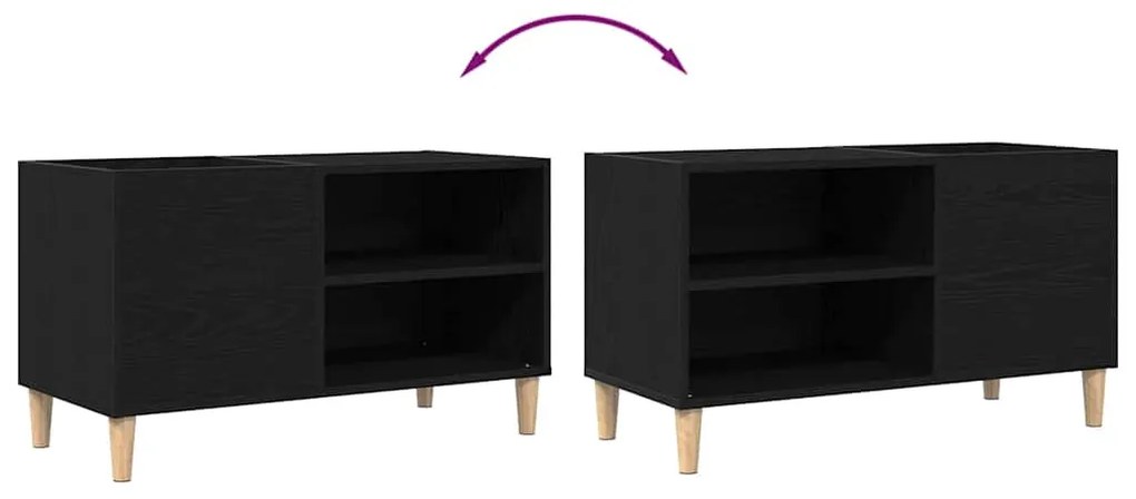 Armário de Registro vidaXL Carvalho Preto 84,5x38x48 cm Madeira de Eng