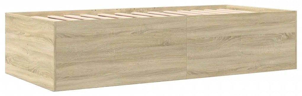 Sofá-cama com gavetas sem colchão 90x200 cm carvalho sonoma