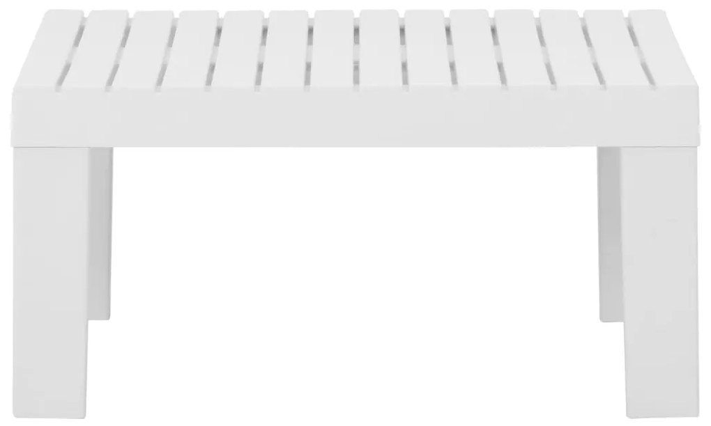 2 pcs conjunto lounge de jardim com almofadões plástico branco