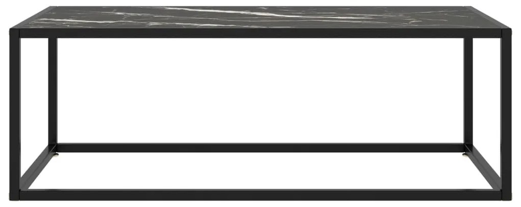Mesa de centro 100x50x35 cm vidro mármore preto