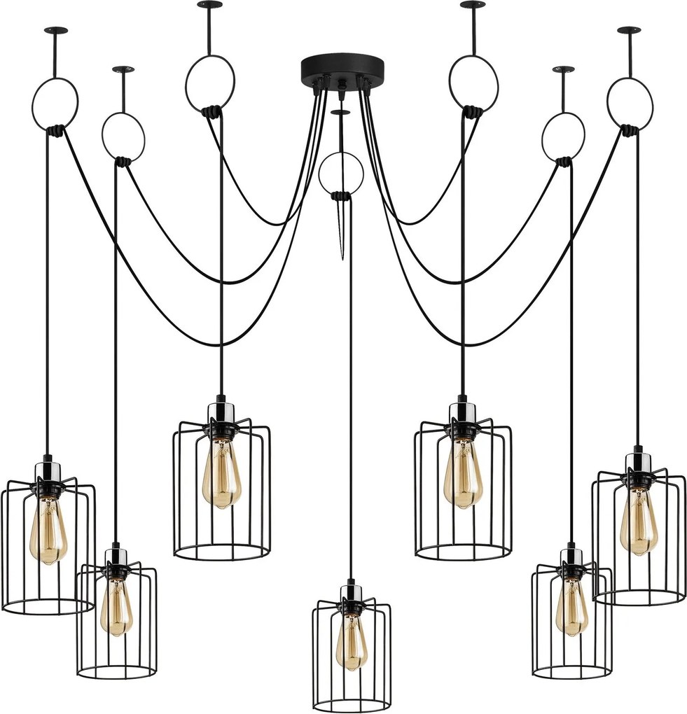 Candeeiro de Teto Tel – Preto – Diâmetro 136 cm, Altura 131 cm