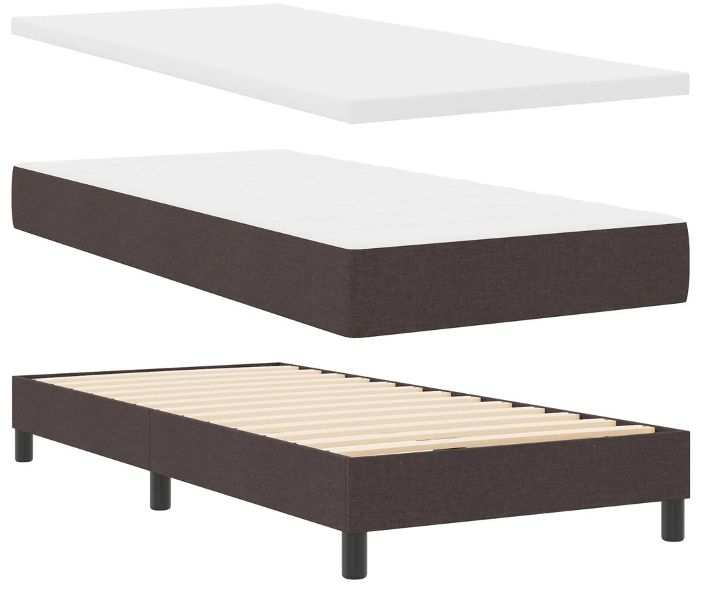 Cama Box com Colchão Castanha 100x200 cm Tecido