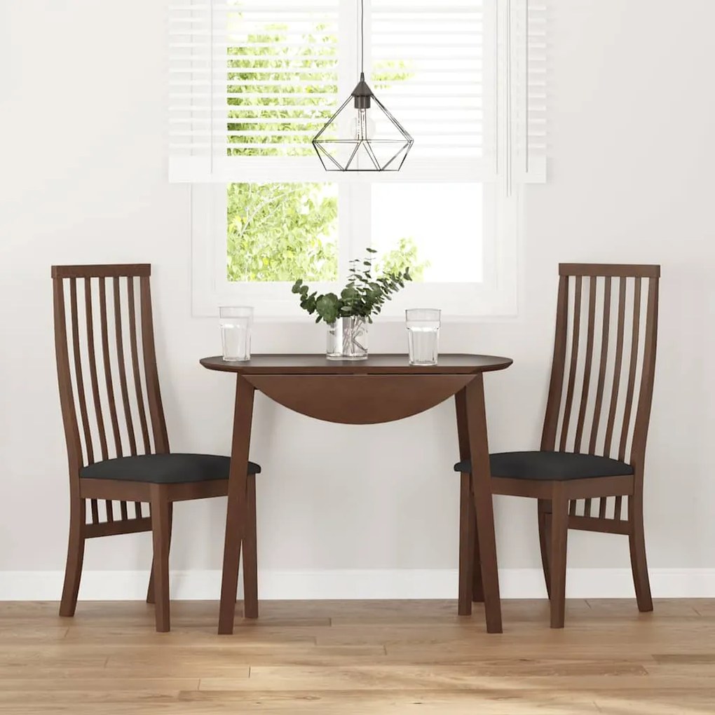 Cadeiras de jantar com almofadões 2 pcs madeira maciça castanho