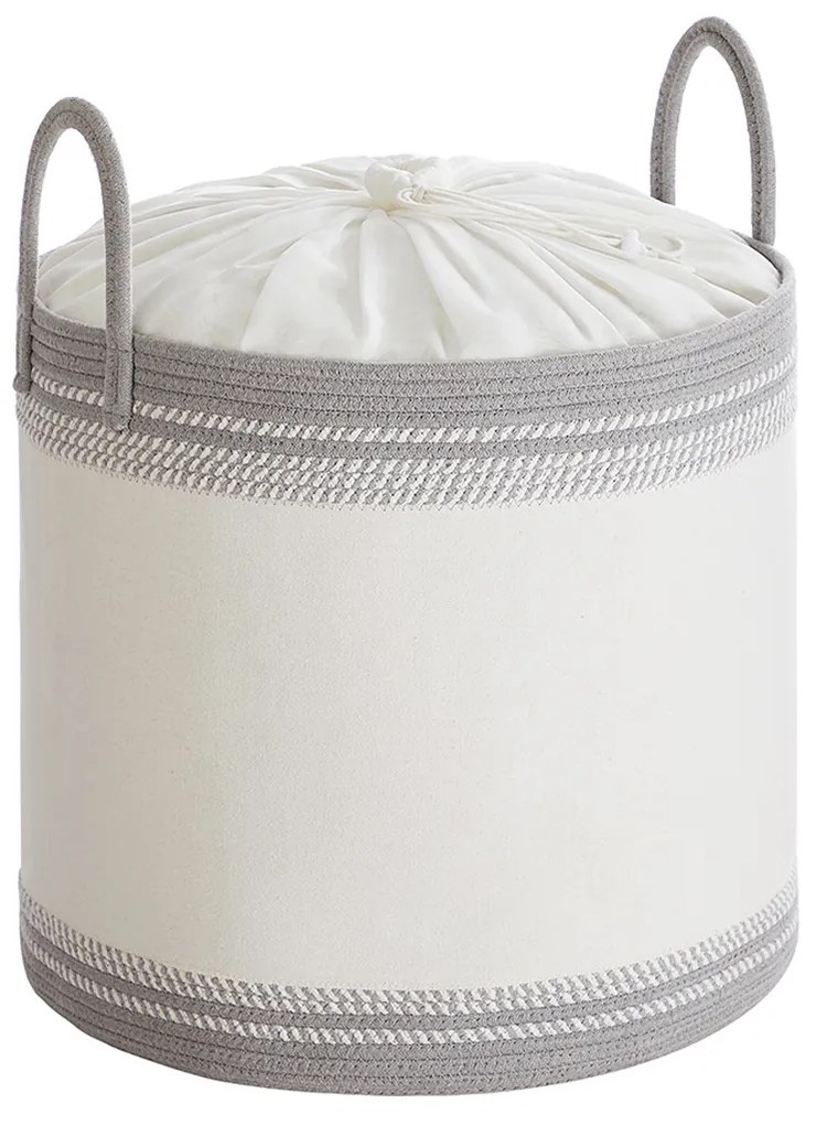 Cesto para roupa suja 90 L com tampa e pega 50 x 50 x 46 cm cinzento