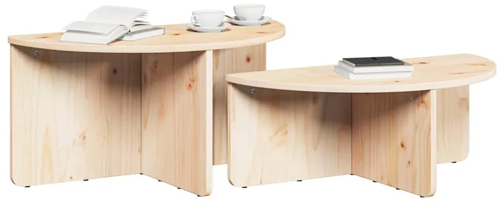 Mesa de centro 2 pcs Natural 79 x 39.5 x 40 cm