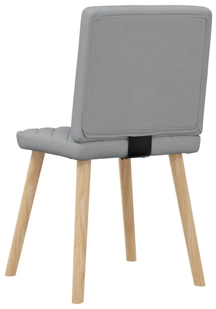 Cadeiras de jantar 4 pcs tecido cinzento-claro