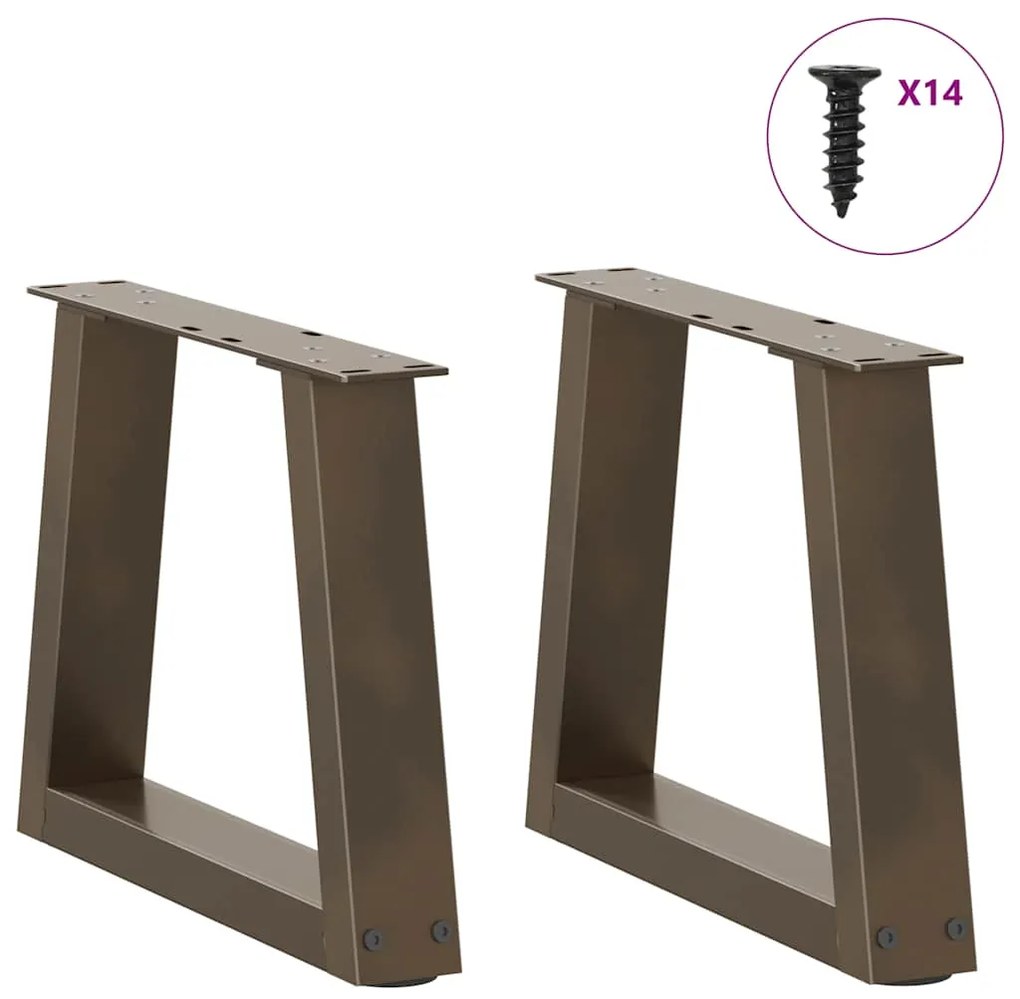 Pés para mesa de centro em formato de V, 2 peças, aço natural, 40x(30-