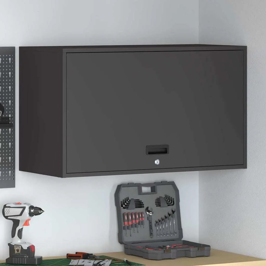 vidaXL Armário de parede para garage Preto 90 x 40 x 53 cm