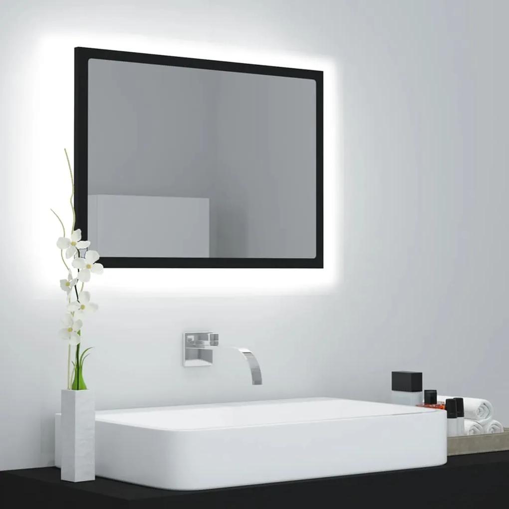 804917 vidaXL Espelho de casa de banho LED 60x8,5x37cm contraplacado preto