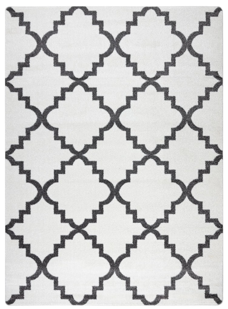 Tapete SKETCH - F343 creme / cinzento trevo marroquino trellis - PRODUTO DE SEGUNDA GRAU