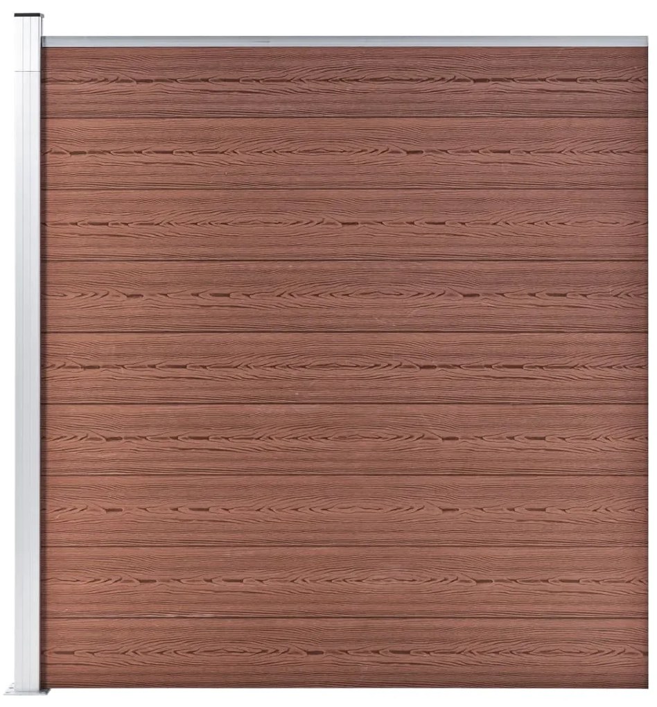 Painel vedação WPC 2 quadrados + 1 inclinado 446x186cm castanho