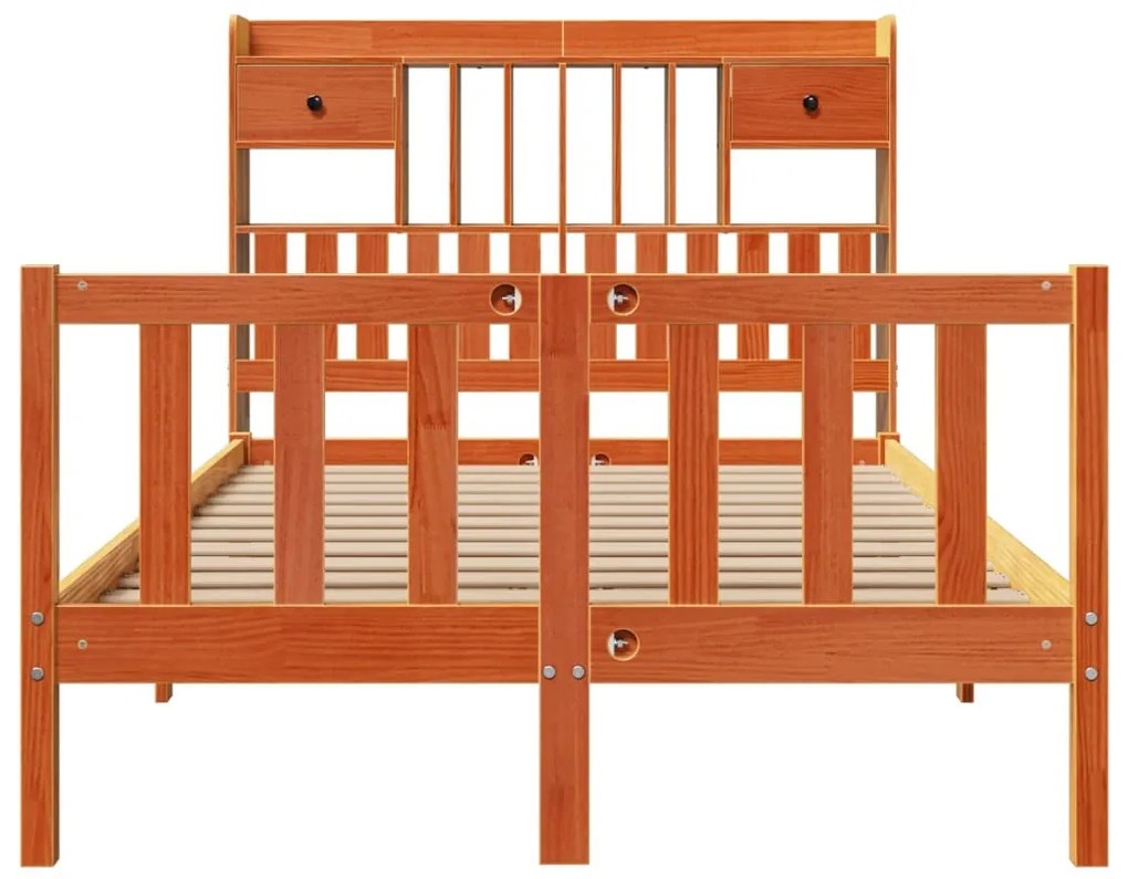 Cama com estante sem colchão 135x190 cm pinho maciço