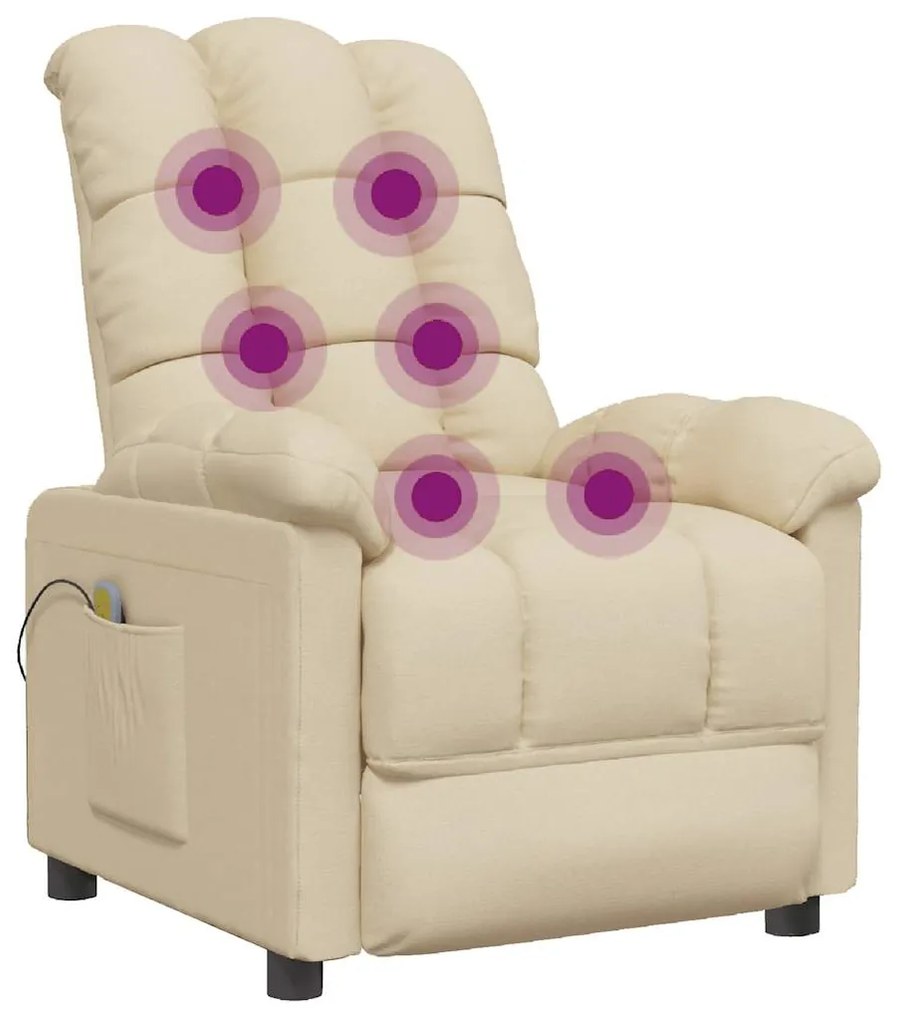 Poltrona de massagens tecido cor creme