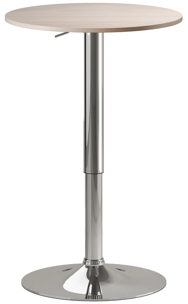 HOMCOM Mesa de Bar com Altura Ajustável Giratória 360° com Base Redonda Mesa Alta Moderna para Cozinha Ø60x67-93 cm Madeira | Aosom Portugal