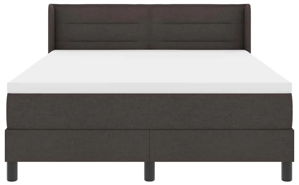 Cama Box Marrom Escuro 140 x 200 cm Tecido e Espuma