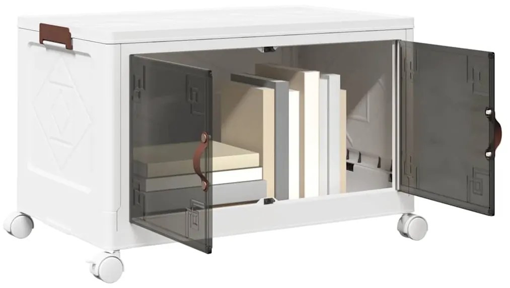 Caixa de arrumação empilhável com rodas 75 L 64x40x41 cm