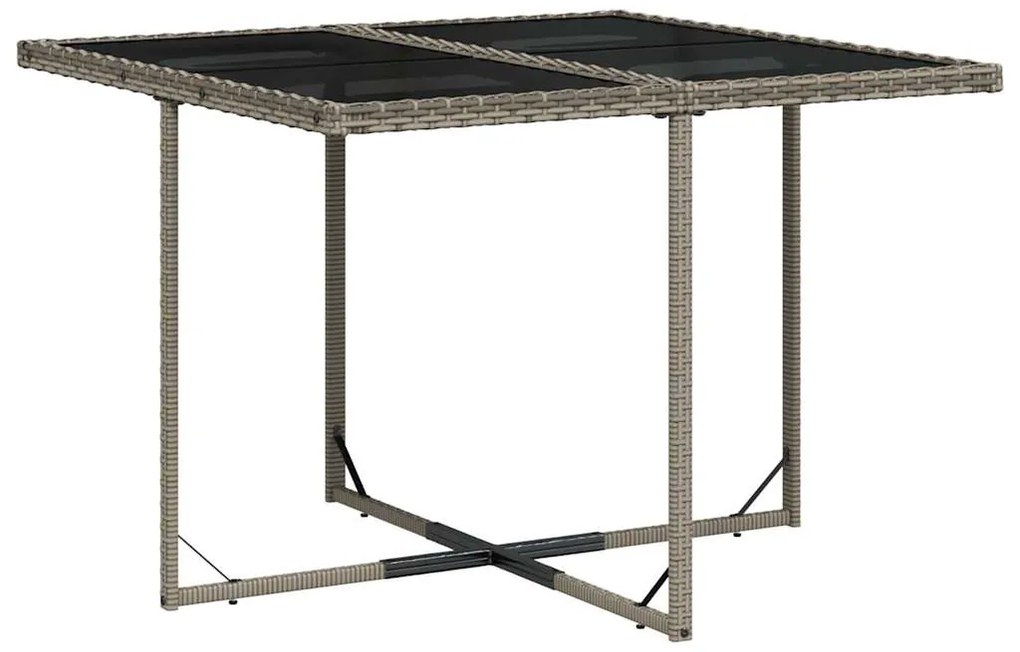 9 pcs conjunto de jantar p/ jardim c/ almofadões vime PE cinza