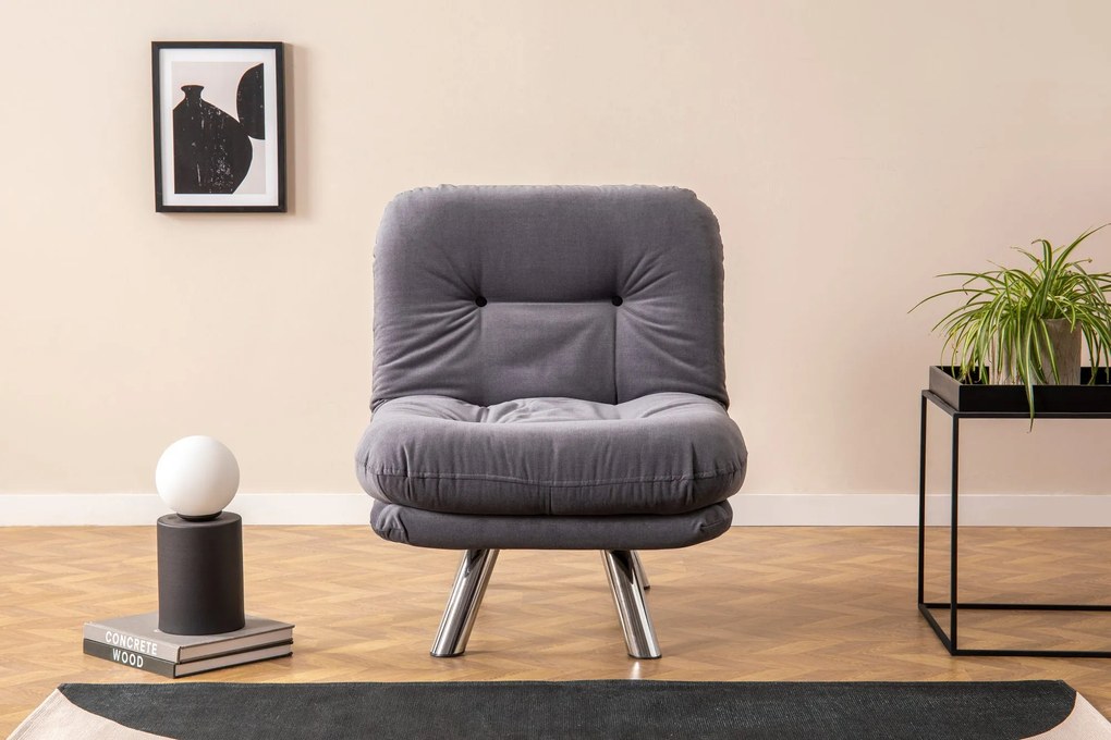 Sofá-Cama Individual Misa – Cinzento – 110 x 70 cm