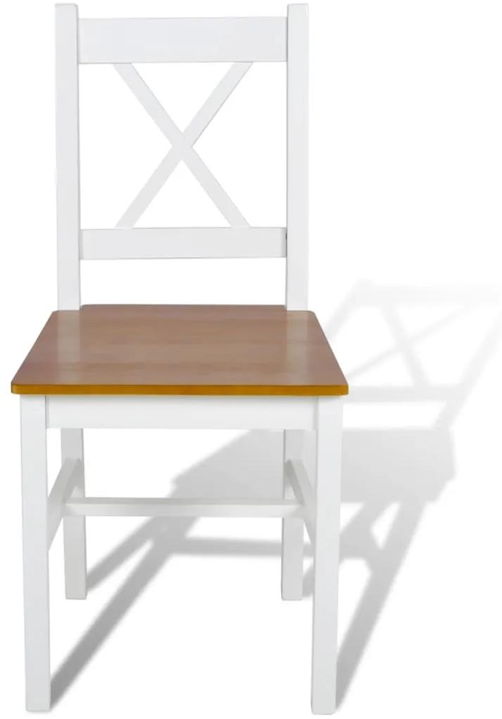 Cadeiras de jantar 4 pcs madeira de pinho branco