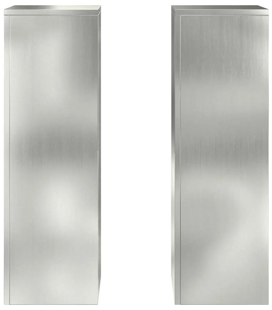Suportes de Plantas para Exterior Pilar 2 pcs 24x24x75 cm Aço Galvaniz