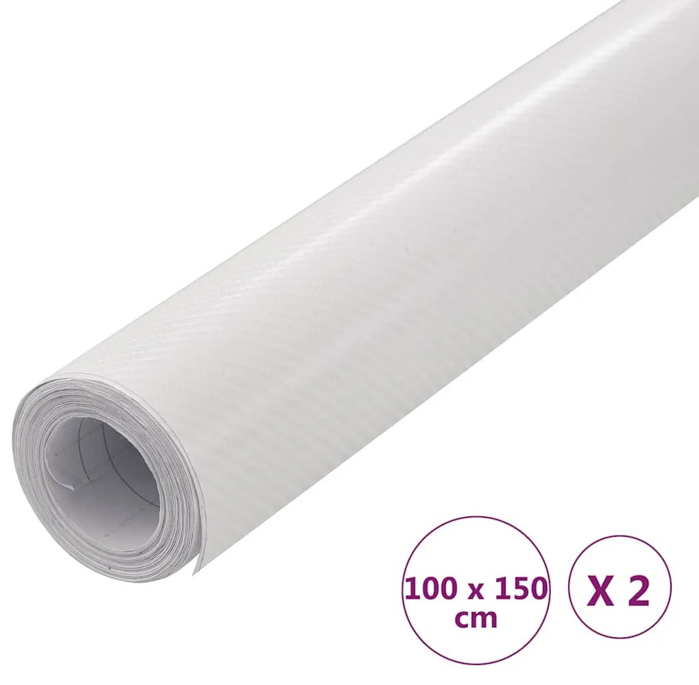 Películas para carro 2 pcs 100x150 cm branco 4D