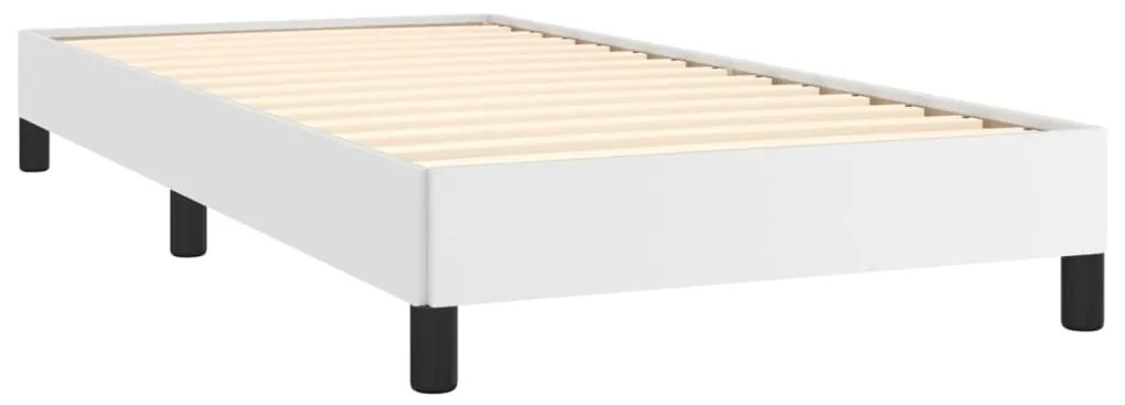 Estrutura de cama 90x190 cm couro artificial branco