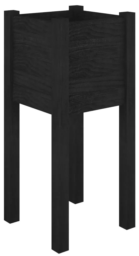 Vasos/floreiras de jardim 2 pcs 31x31x70 cm pinho maciço preto