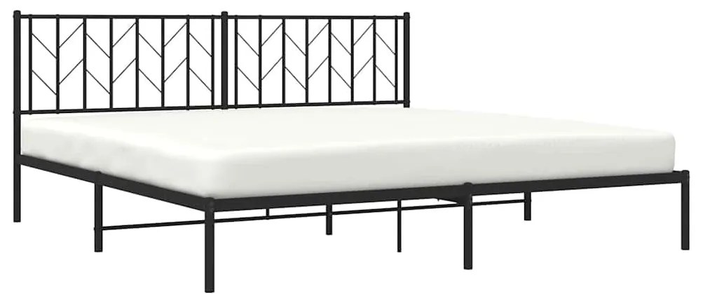 Estrutura de cama com cabeceira 193x203 cm metal preto