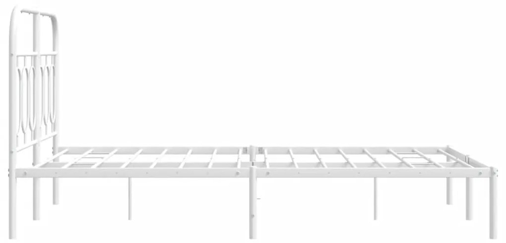 Estrutura de cama com cabeceira 120x200 cm metal branco