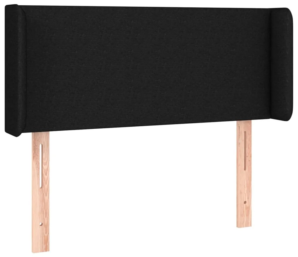 Cabeceira de cama c/ luzes LED tecido 103x16x78/88 cm preto