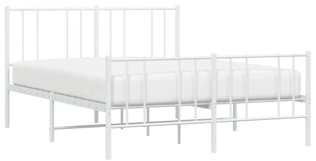 Estrutura de cama com cabeceira e pés 160x200 cm metal branco