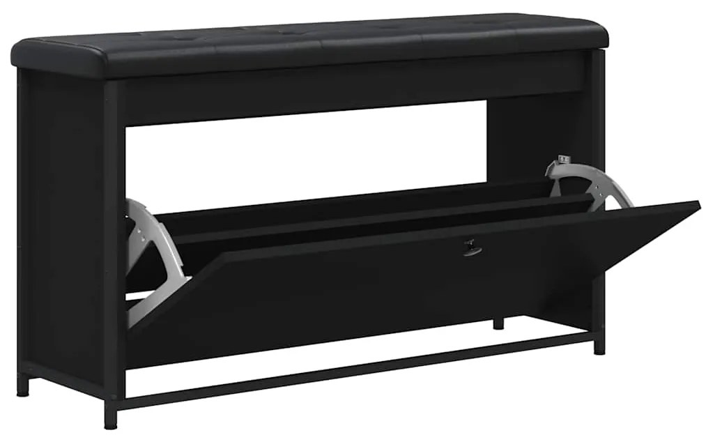 Banco sapateira com gaveta articulada 102x32x56 cm preto