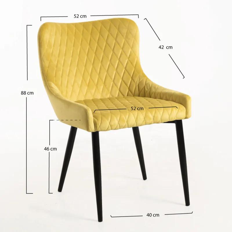 Cadeira Sanda Veludo - Amarelo