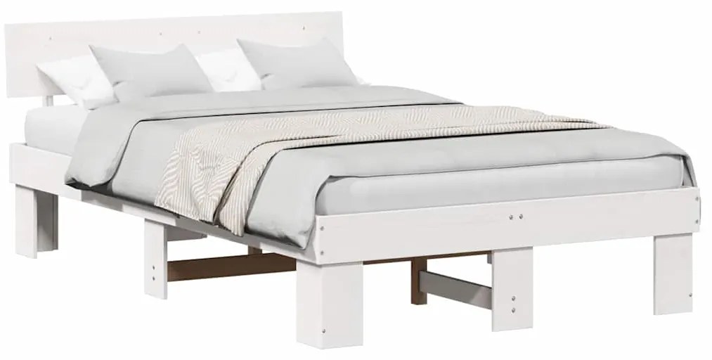 Estrutura da Cama com cabeceira Branco 140 x 190 cm