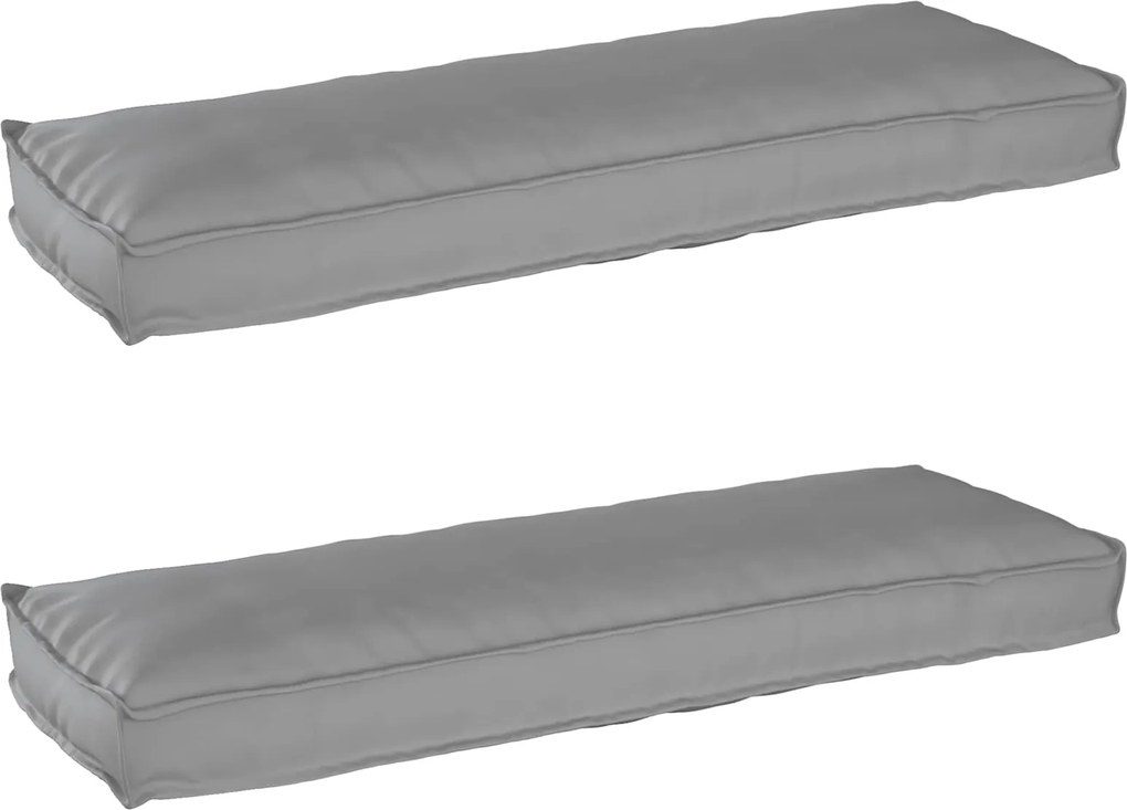 vidaXL Conjunto de Almofadas para Palete 2 pcs Cinzeto 120 x 40 x 8 cm