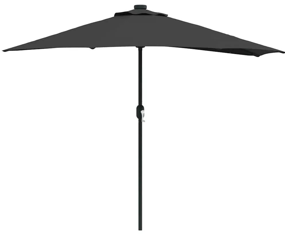 Guarda-sol de Jardim Preto 294 x 150 x 224 cm tecido