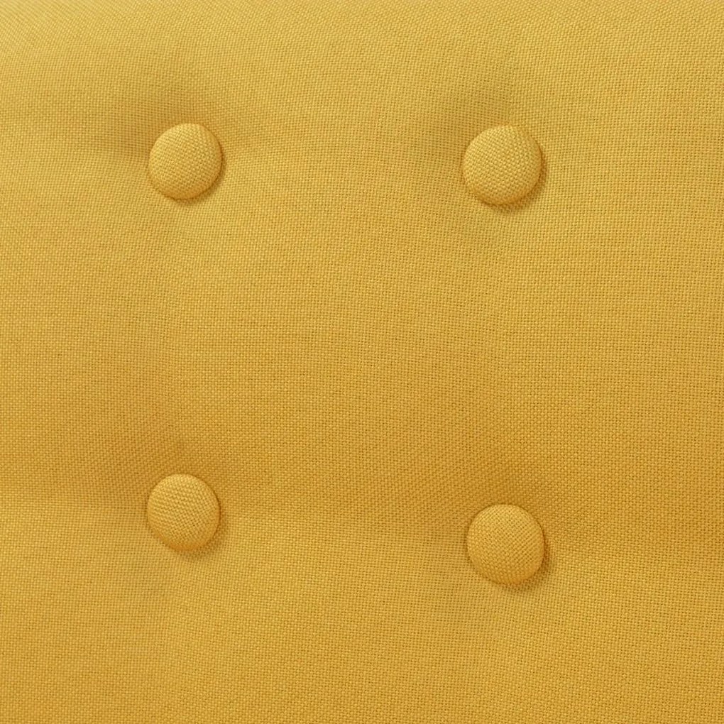 Poltrona em tecido amarelo
