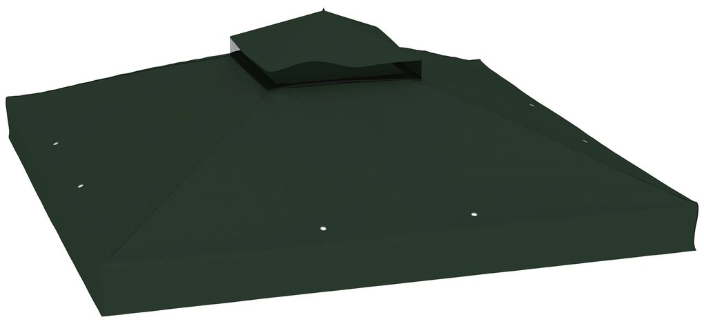 Outsunny Toldo Substituição Pérgola 3x3 m Teto Duplo Proteção UV30+ Resistente Intempéries Jardim Exterior Verde | Aosom Portugal