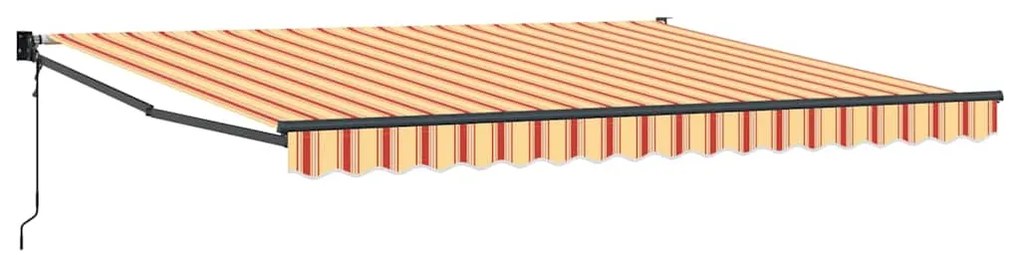 Toldo Retrátil Automático Bege e Laranja 400x300 cm