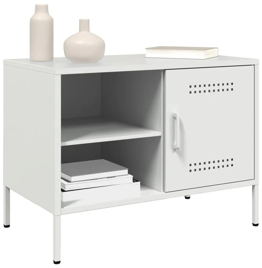 Móveis de TV 2 pcs 68x39x50,5 cm aço branco