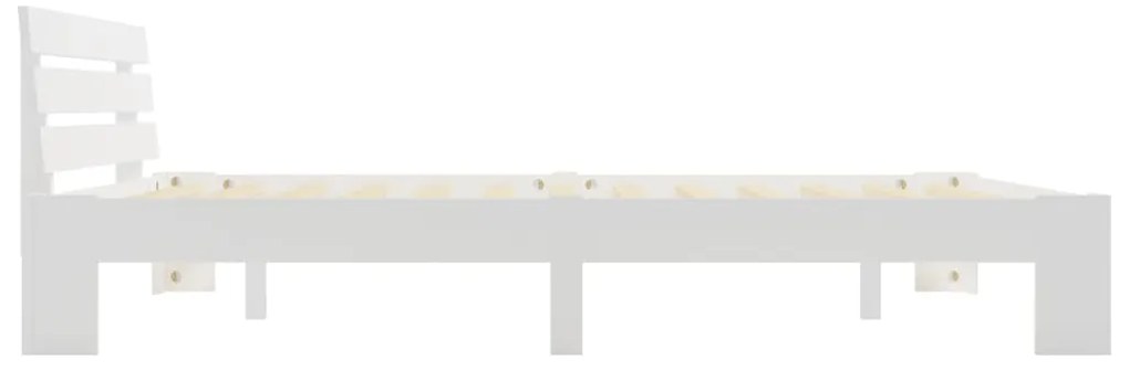 Estrutura de cama com cabeceira 160x200 cm pinho maciço branco