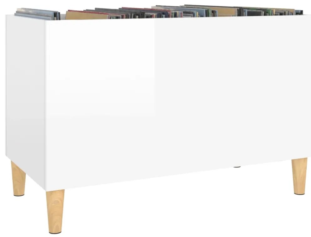 Armário p/ discos 74,5x38x48 cm deriv. madeira branco brilhante