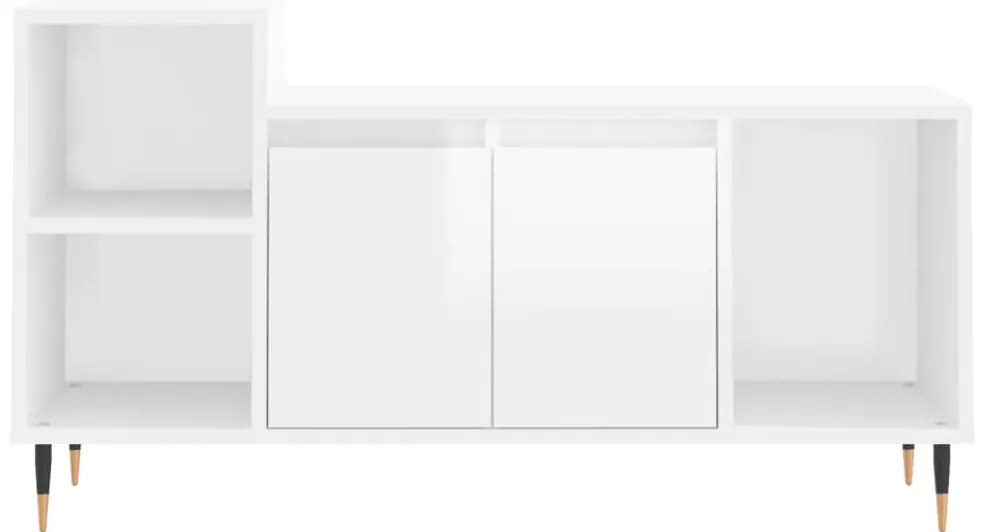 Móvel para TV 100x35x55 cm derivados madeira branco brilhante