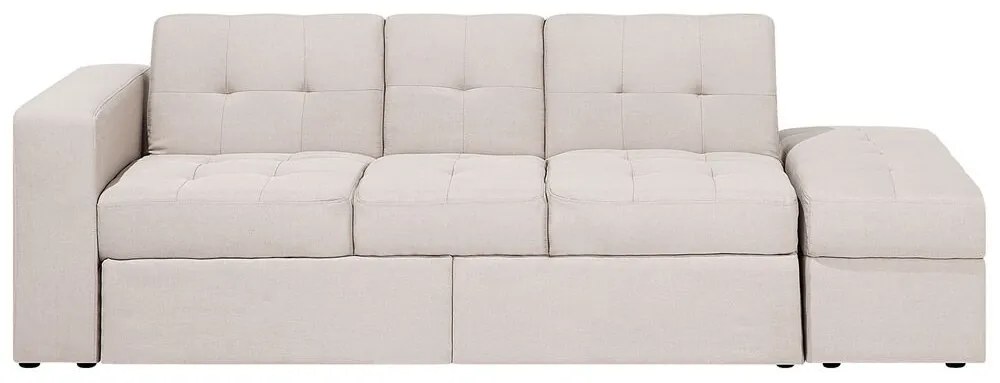 Sofá-cama de 3 lugares em tecido creme com repousa-pés  FALSTER Beliani