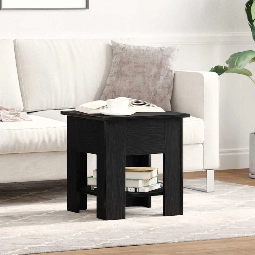 Mesa de Centro vidaXL Carvalho Preto 40x40x42 cm Madeira de Engenharia