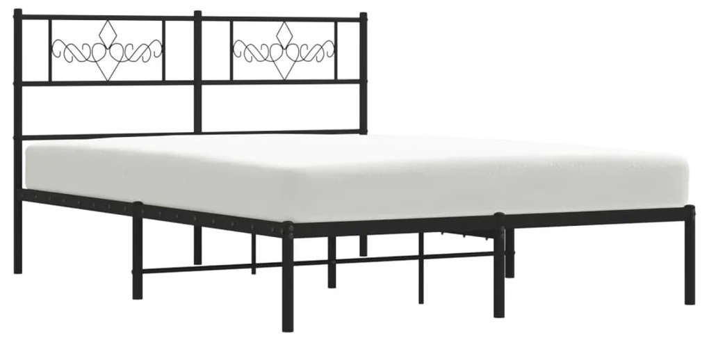 Estrutura de cama com cabeceira 120x190 cm metal preto