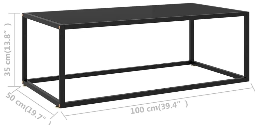 Mesa de centro 100x50x35 cm vidro preto